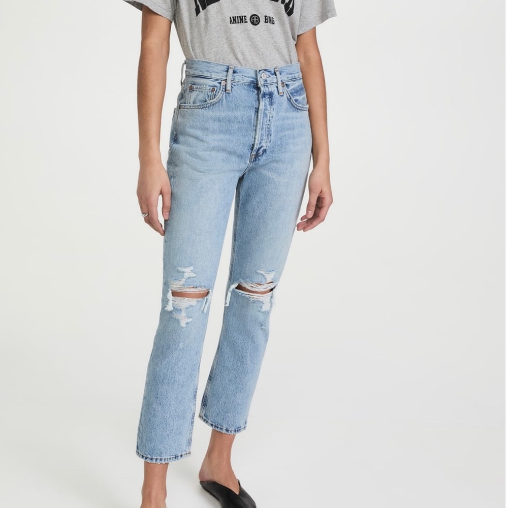 AGOLDE Riley Distressed crop jeans